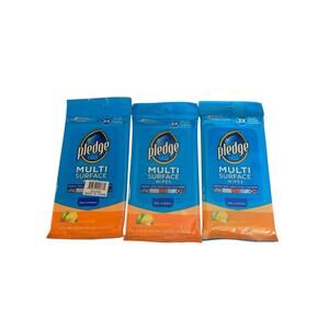 Lot of 3 PLEDGE Citrus Multi Surface Wipes ☆25 Pre-Moistened Wipes Per Package☆